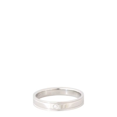 Tiffany & Co Together Milgrain Diamond Platinum 4mm Band Ring