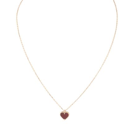 Van Cleef & Arpels Sweet Hearts Carnelian 18k Rose Gold Pendant Necklace
