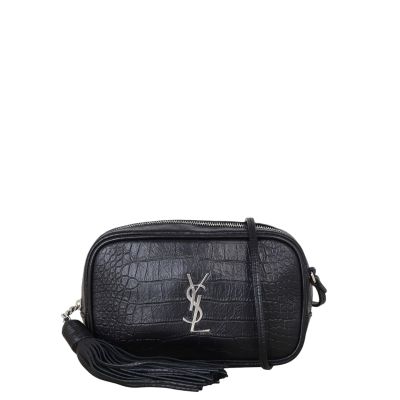 Saint Laurent Lou Mini Camera Bag Croc-Embossed