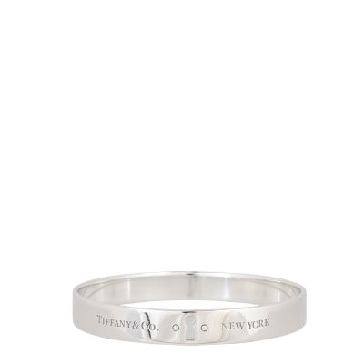 Tiffany & Co Keyhole Diamond Sterling Silver Bangle