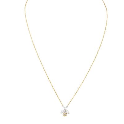 Tiffany & Co Schlumberger Bee Diamond Pendant 18k Yellow Gold Necklace