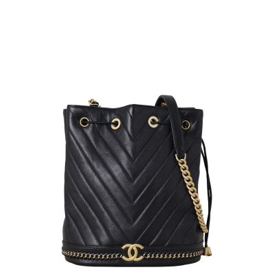 Chanel Paris Cosmopolite Bucket Bag Chevron