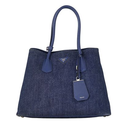 Prada Saffiano Denim Double Bag