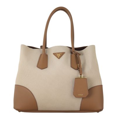 Prada Saffiano Cuir & Canapa Double Bag