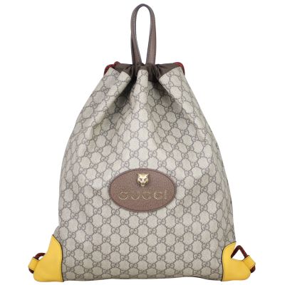 Gucci GG Supreme Neo Vintage Drawstring Backpack Front