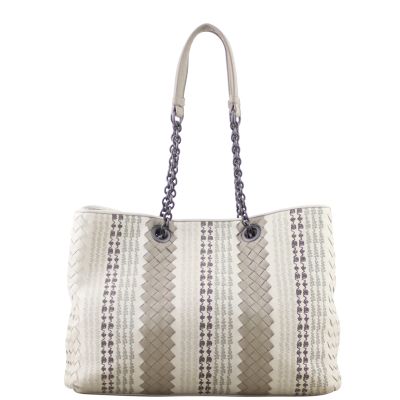 Bottega Veneta Intrecciato Double Chain Tote Front