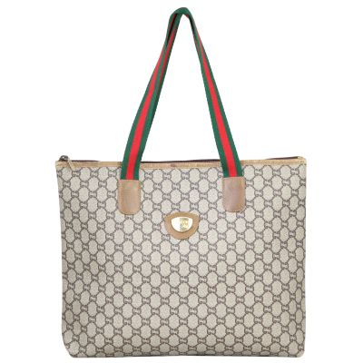 Gucci GG Supreme Plus Web Tote Front