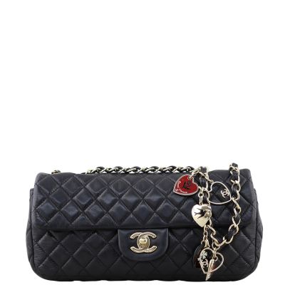 Chanel East West Valentine Flap Bag Front