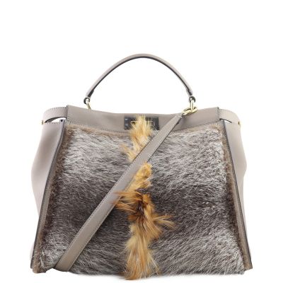 Fendi Fox & Nutria Fur Peekaboo Large Front
