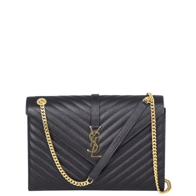 Saint Laurent Matelasse Envelope Large Bag Front
