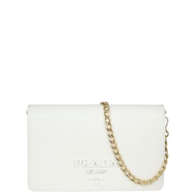 Prada Saffiano Mini Chain Bag Front
