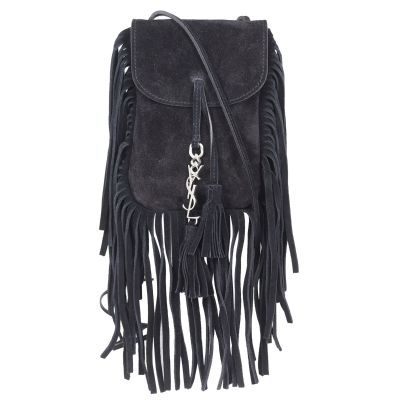 Saint Laurent Anita Suede Fringe Mini Front
