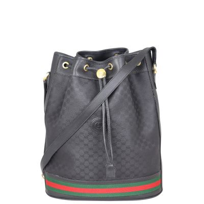Gucci Micro GG Web Small Bucket Bag Front
