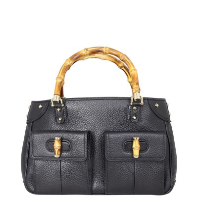 Gucci Bamboo Handle Studded Tote Front
