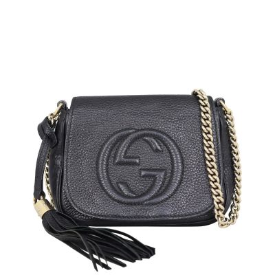 Gucci Soho Chain Crossbody (black) Front
