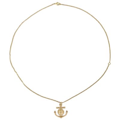 Chanel CC Anchor Pendant Necklace Front

