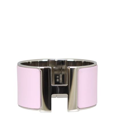 Hermes Extra Wide Clic Clac H Bracelet (pink) Front
