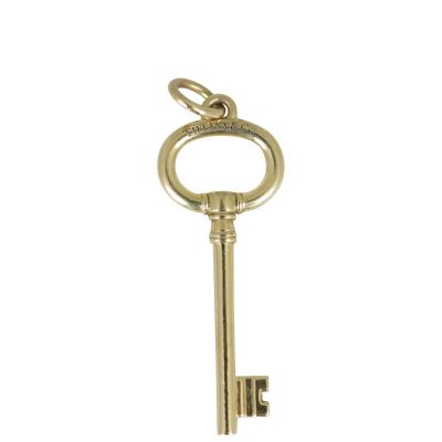Tiffany & Co 18k Gold Key Pendant Front
