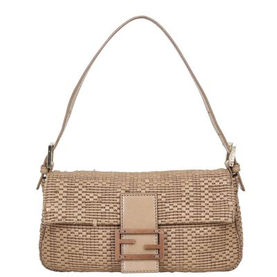 Fendi Woven Leather Baguette Bag