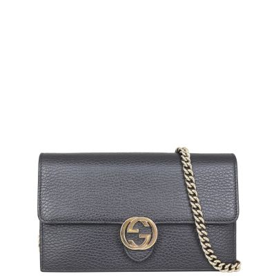Gucci Interlocking G Chain Wallet Front
