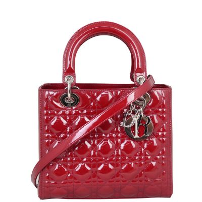 Dior Lady Dior Medium (red) Front with Strap