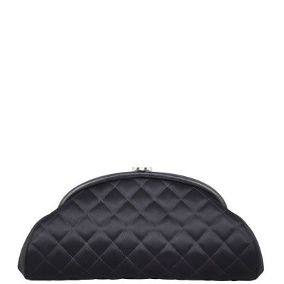 Chanel Satin Timeless Kisslock Clutch front