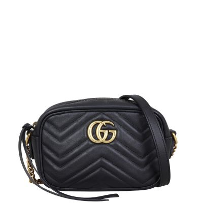 Gucci GG Marmont Mini Camera Bag Front with Strap