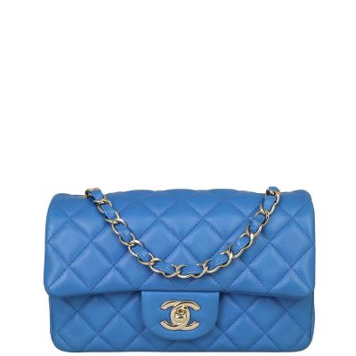 Chanel Classic Flap Mini Rectangular Bag Front with Strap