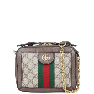 Gucci GG Supreme Mini Top Handle Shoulder Bag Front with Strap