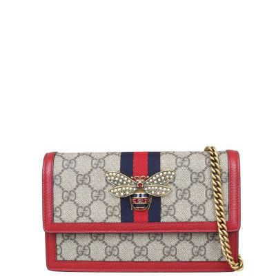 Gucci GG Supreme Queen Margaret Wallet on Chain Front with Strap