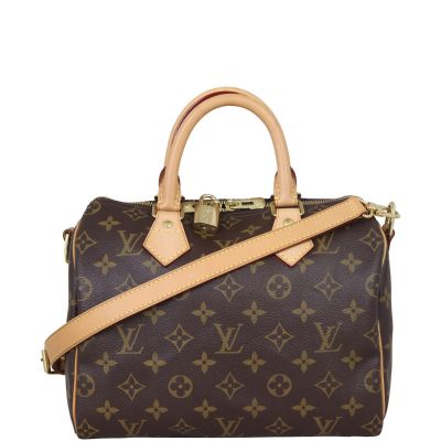 Louis Vuitton Speedy 25 Bandouliere Monogram Front with Strap