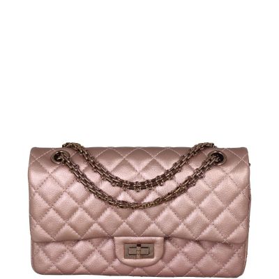 Chanel 2.55 Reissue 226 Double Flap Bag Front Showing Chain