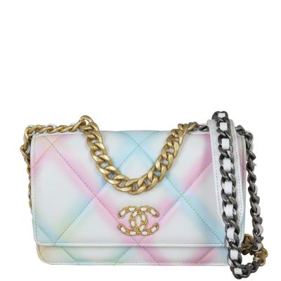 Chanel 19 Wallet on Chain Front Showing Strap