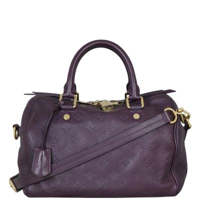 Louis Vuitton Speedy 25 Bandouliere Monogram Empreinte Front With Strap