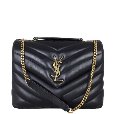 Saint Laurent Loulou Small (black) Front With Chain