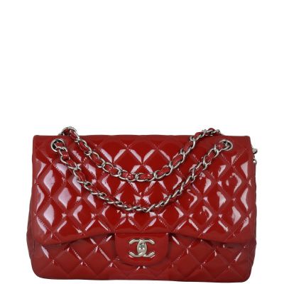 Chanel Classic Double Flap Medium Patent Front With Chain