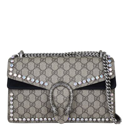 Gucci Dionysus Crystal Embellished Small Shoulder Bag Front With Strap