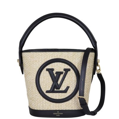 Louis Vuitton Petit Bucket Knitted Raffia Front With Strap