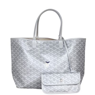 Goyard St Louis PM Limited Edition Silver Goyardine Front With Pouch