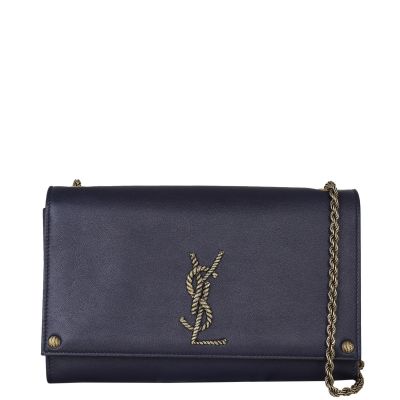 Saint Laurent Kate Rope Flap Bag Front With Chain