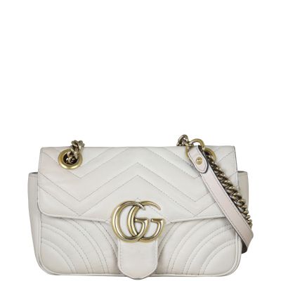 Gucci GG Marmont Matelasse Mini Shoulder Bag Front With Chain