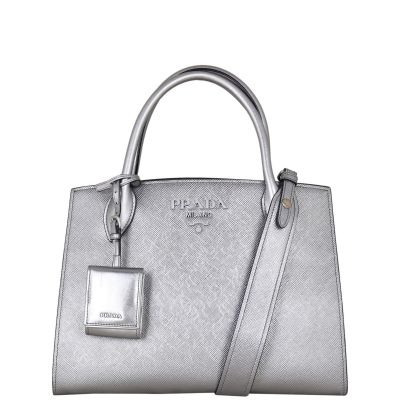 Prada Saffiano Cuir Monochrome Medium Bag Front With Strap