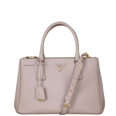 Prada Saffiano Lux Galleria Double Zip Tote Medium Front With Strap
