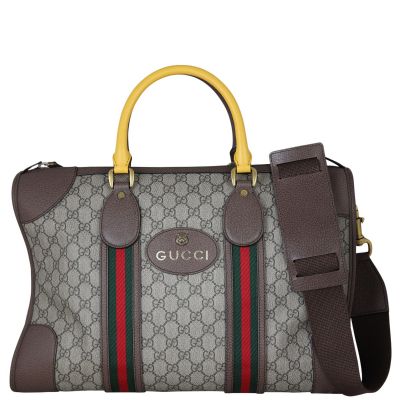 Gucci Neo Vintage GG Supreme Web Duffle Bag Front With Strap