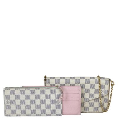 Louis Vuitton Pochette Felicie Damier Azur Front With Pouch