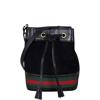 Gucci Ophidia Suede Bucket Bag Mini Front With Strap