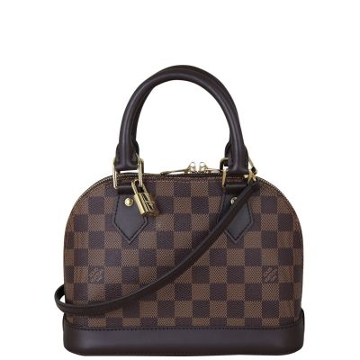 Louis Vuitton Alma BB Damier Ebene Front With Strap