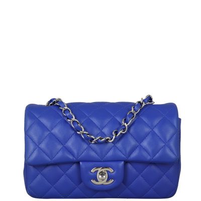 Chanel Classic Flap Mini Rectangular Bag Front With Chain