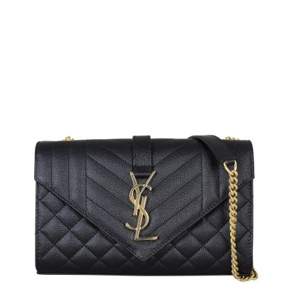 Saint Laurent Monogram Mix Matelasse Envelope Chain Bag Medium Front With Chain