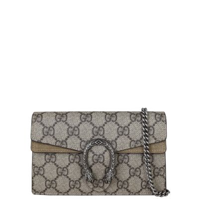 Gucci Dionysus GG Supreme Super Mini Bag Front With Chain